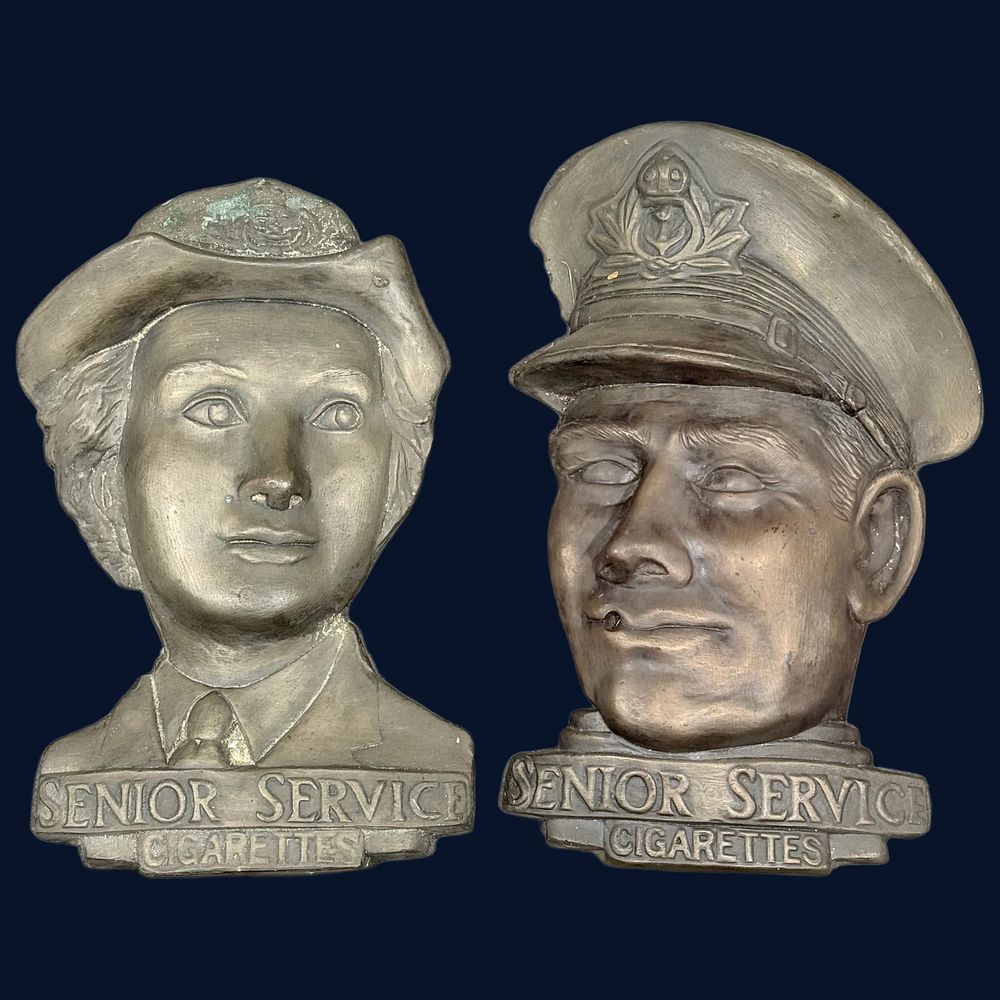 Lot 278: A Pair of Senior Service Cigarettes Point of Sale Advertising Busts