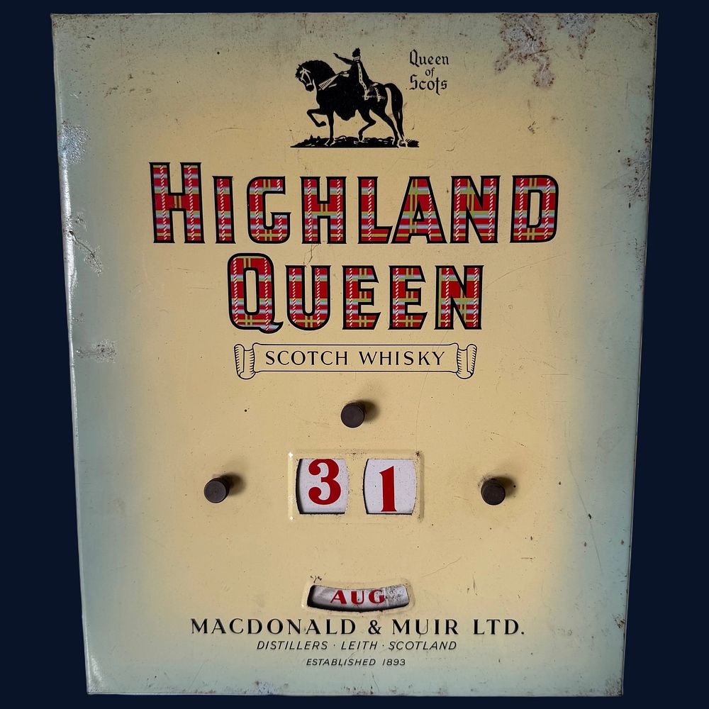 Lot 285: Highland Queen Scotch Whisky Advertising Perpetual Calendar