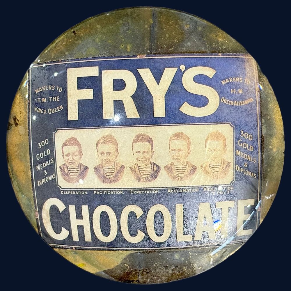 Lot 292: Fry's Chocolate Advertising Glass Paperweight