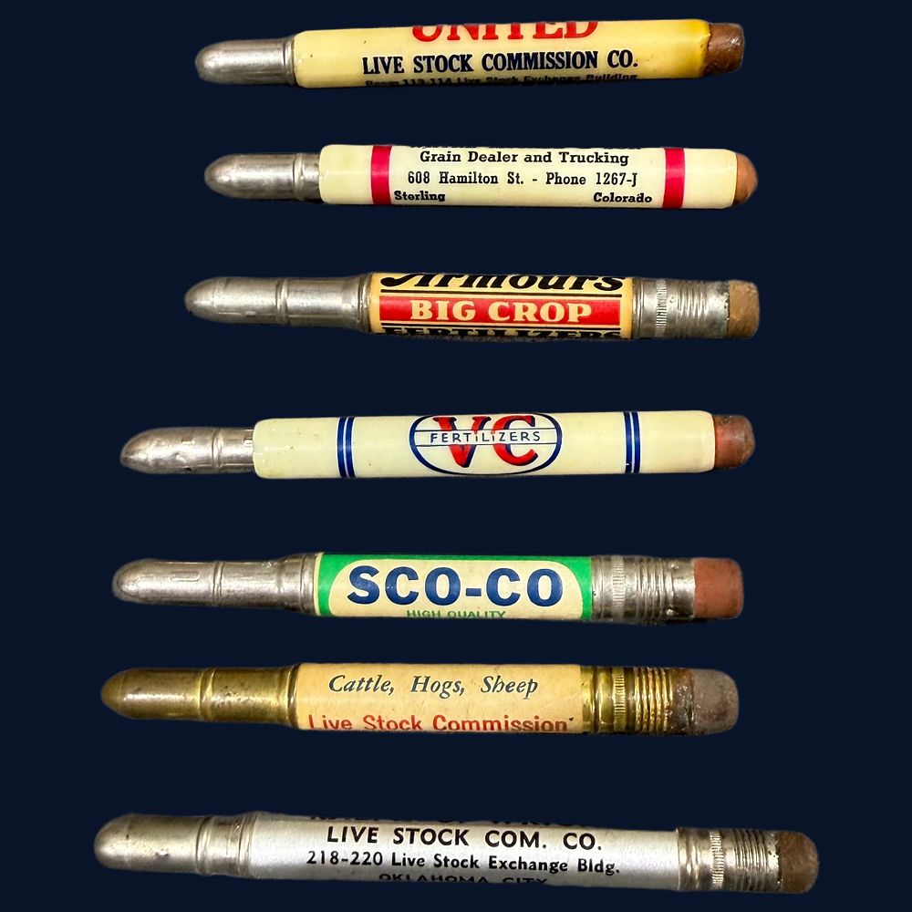 Lot 296: An Assortment of Agricultural Advertising Bullet Pencils
