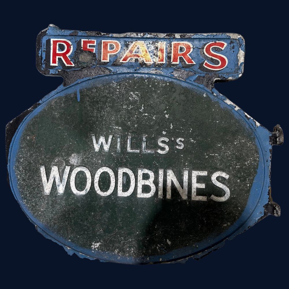 Lot 304: Wills's Woodbines Metal Advertising Sign