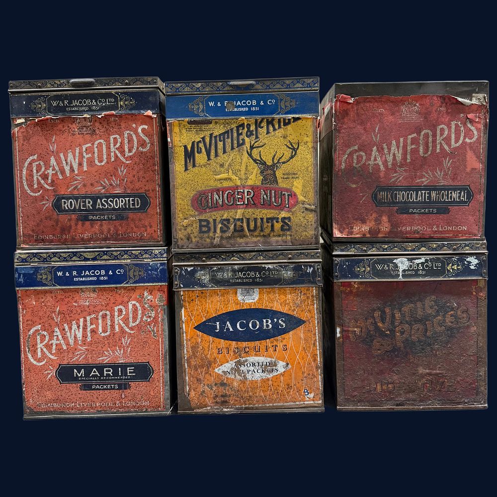 Lot 321: An Assortment of Jacob's, Crawford's, and McVitie's Biscuit Shop Display Tins