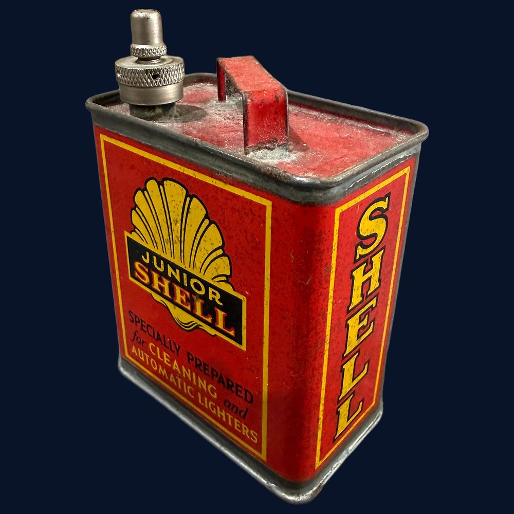 Lot 323: Junior Shell Lithographed Tin Lighter Fuel Can