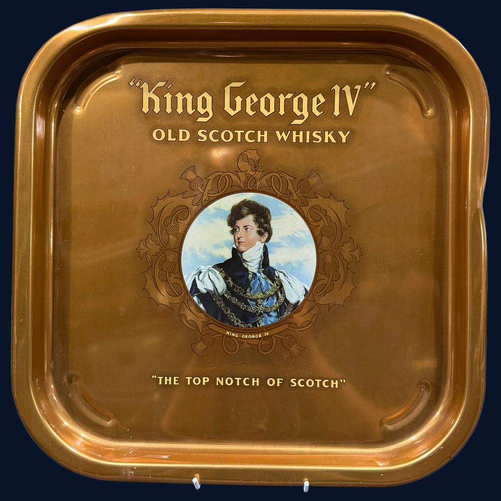 Lot 328: King George IV Old Scotch Whisky Advertising Tray