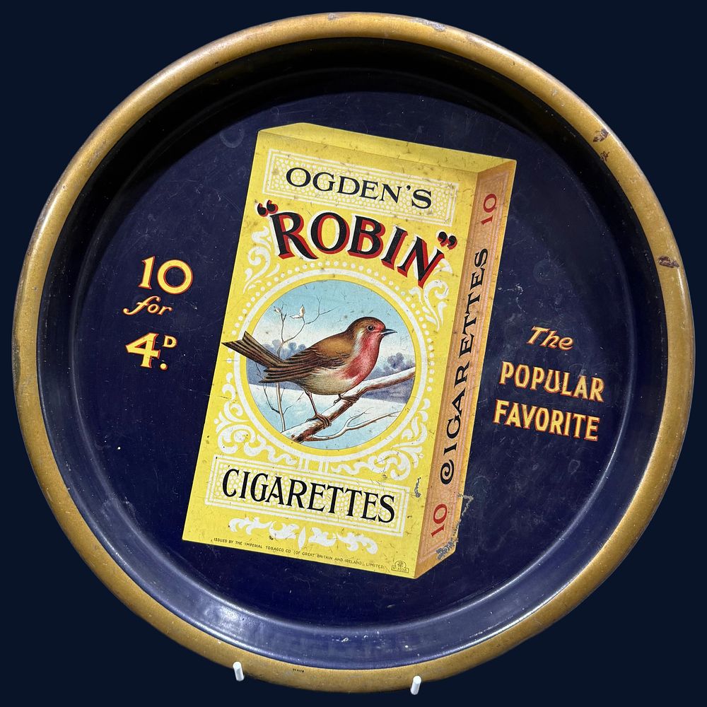 Lot 335: Ogden's Robin Cigarettes Breweriana Advertising Tray