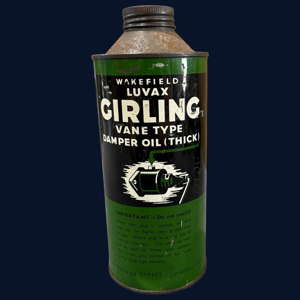 Lot 351: Wakefield Luvax Girling Vane Type Damper Oil Tin