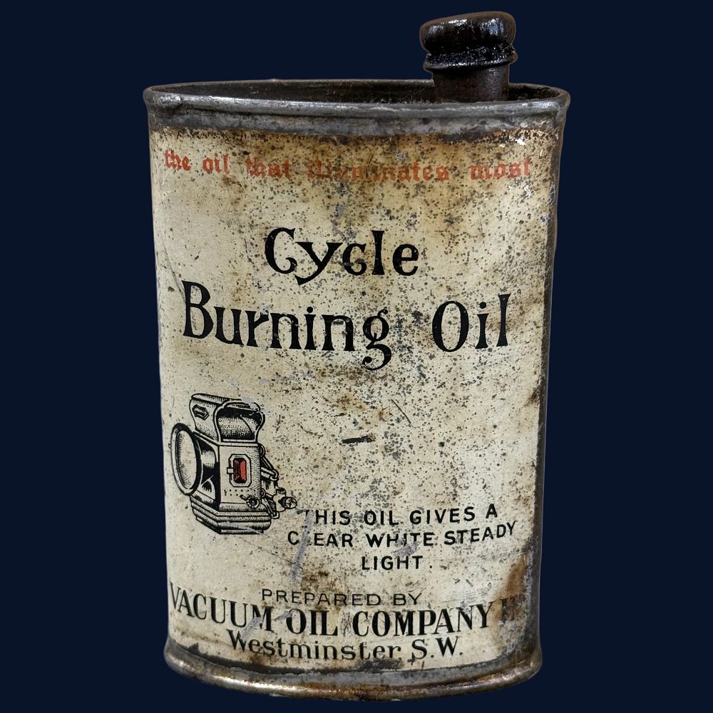 Lot 375: Vacuum Oil Company Cycle Burning Oil Tin