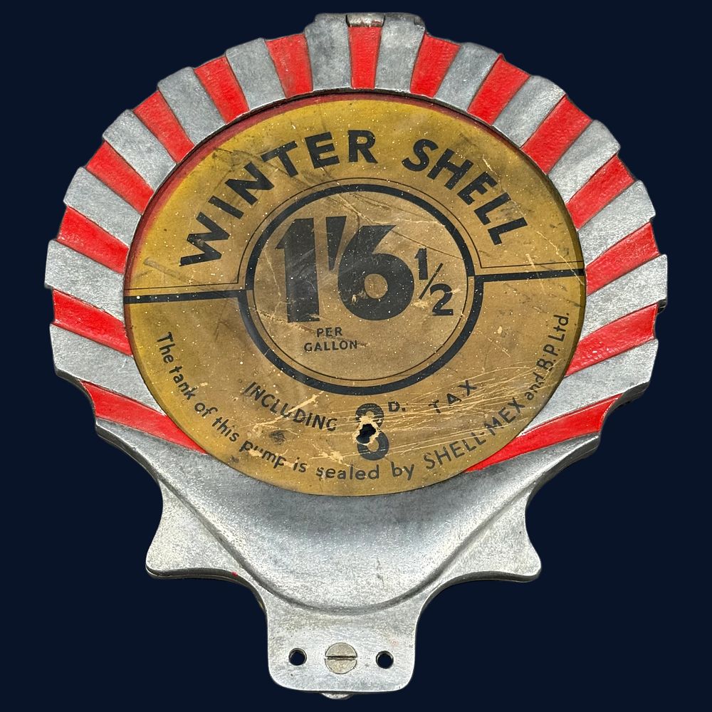 Lot 398: Winter Shell Fuel Pump Price Indicator Plate