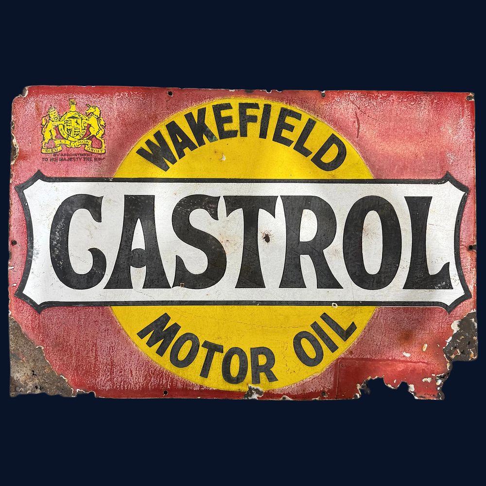 Lot 405: Wakefield Castrol Motor Oil Enamel Advertising Sign