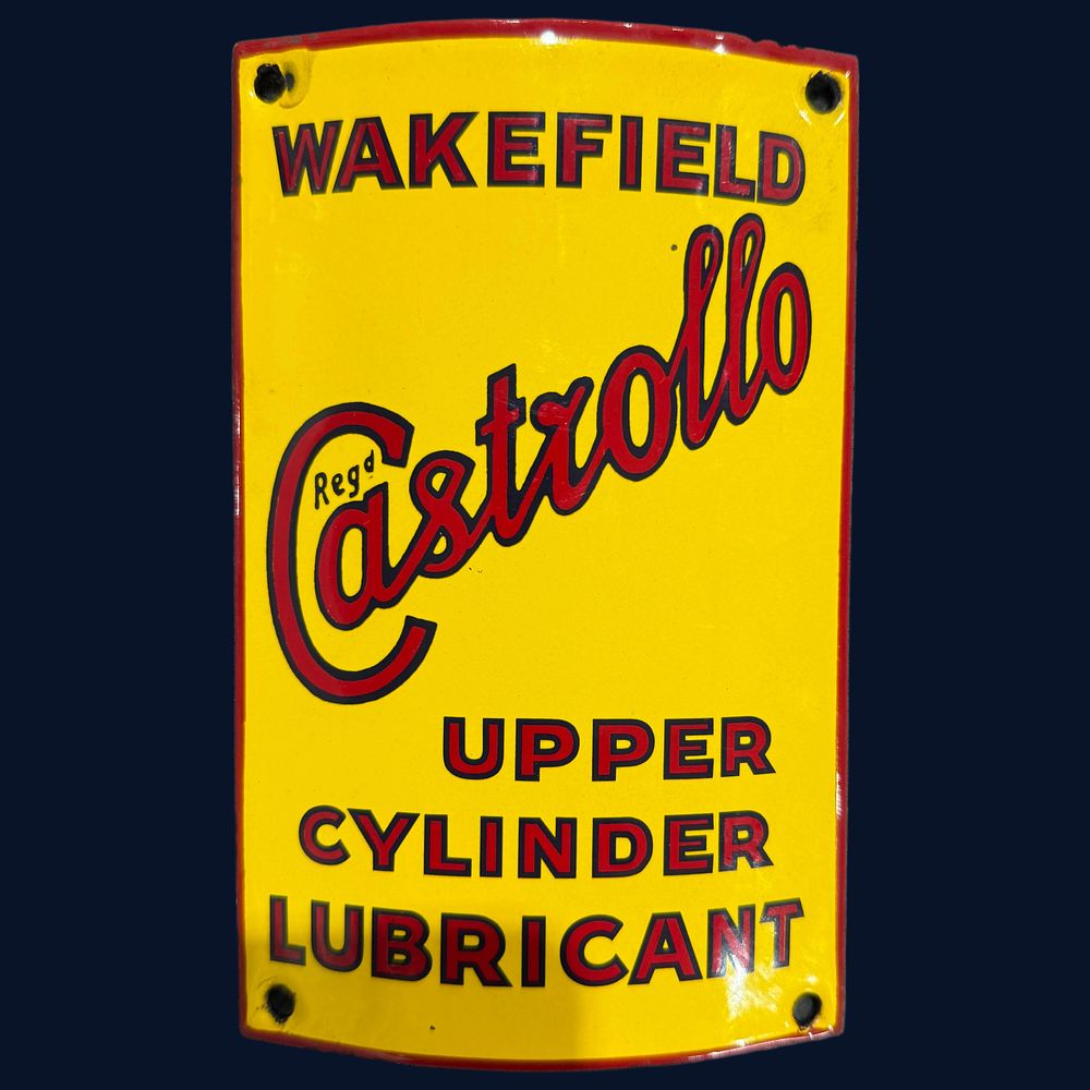 Lot 407: Wakefield Castrollo Upper Cylinder Lubricant Enamel Advertising Sign