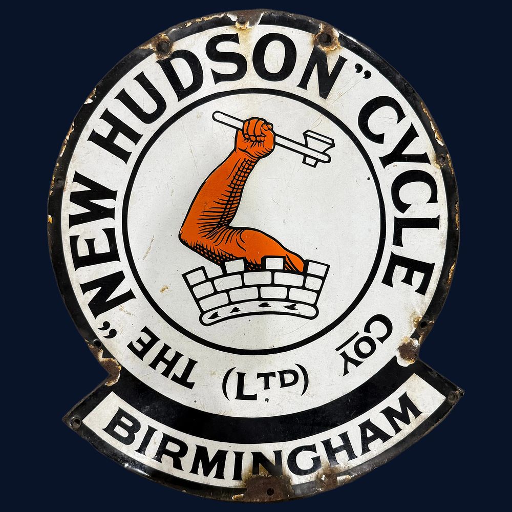Lot 408: New Hudson Cycle Co Ltd Enamel Advertising Sign