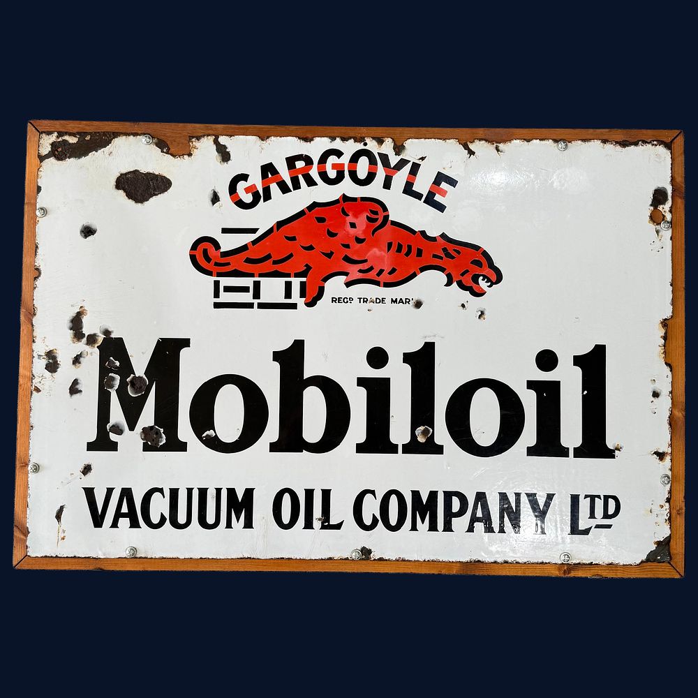 Lot 425: Gargoyle Mobiloil Vacuum Oil Company Ltd Enamel Advertising Sign