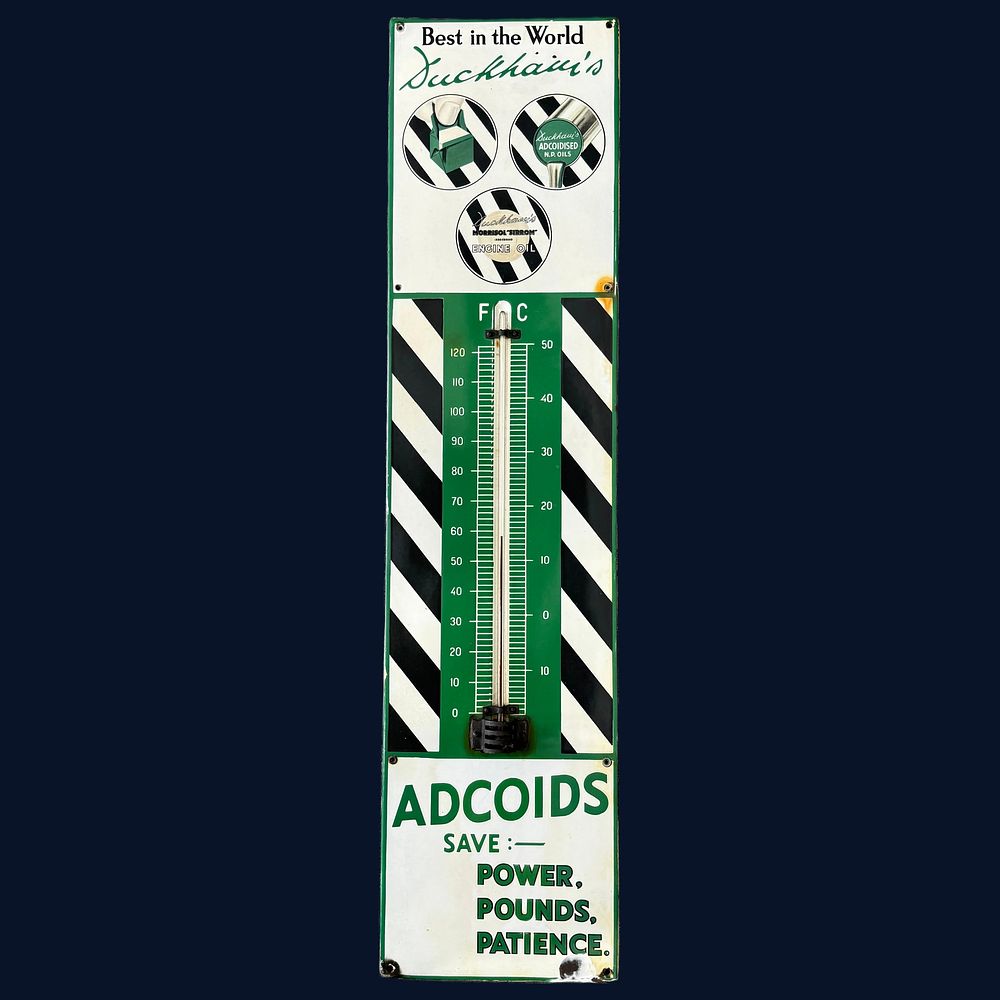 Lot 426: Duckham's Adcoids Enamel Advertising Thermometer