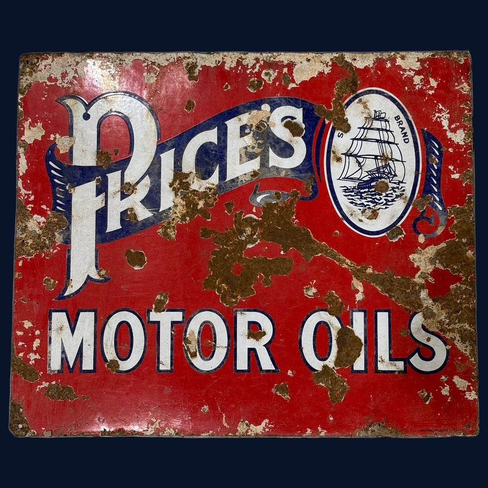 Lot 428: Price's Motor Oils Enamel Advertising Sign