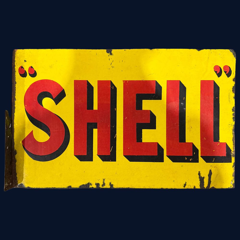 Lot 430: Shell Flanged Enamel Advertising Sign