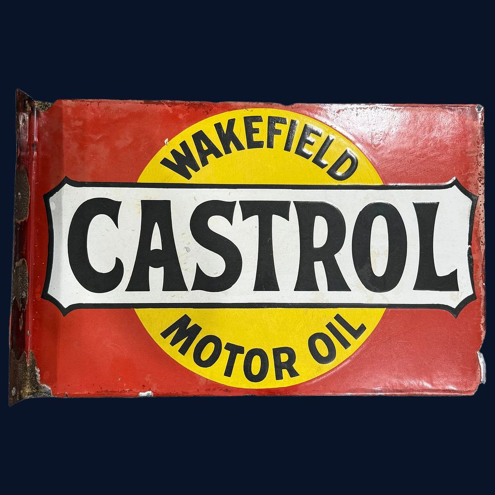 Lot 437: Castrol Wakefield Flanged Enamel Advertising Sign