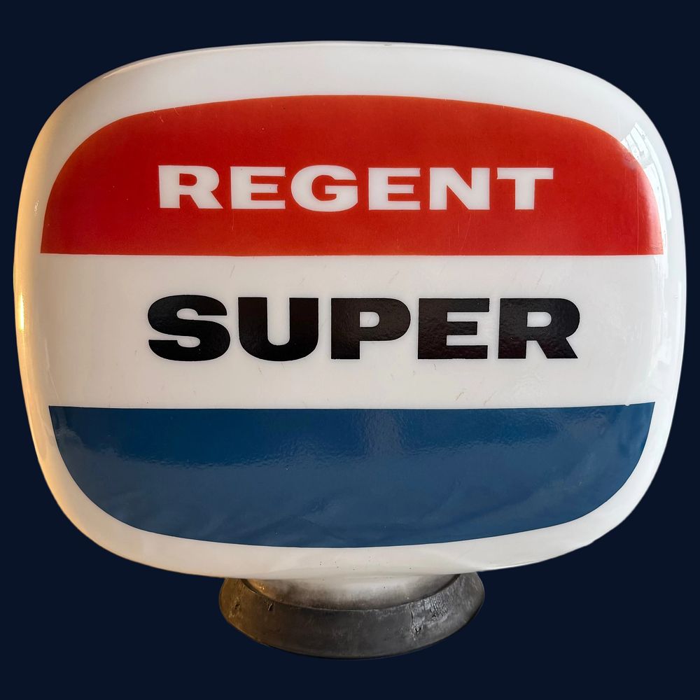 Lot 444: Regent Super Petrol Pump Globe by Webb's Crystal Glass Co Ltd