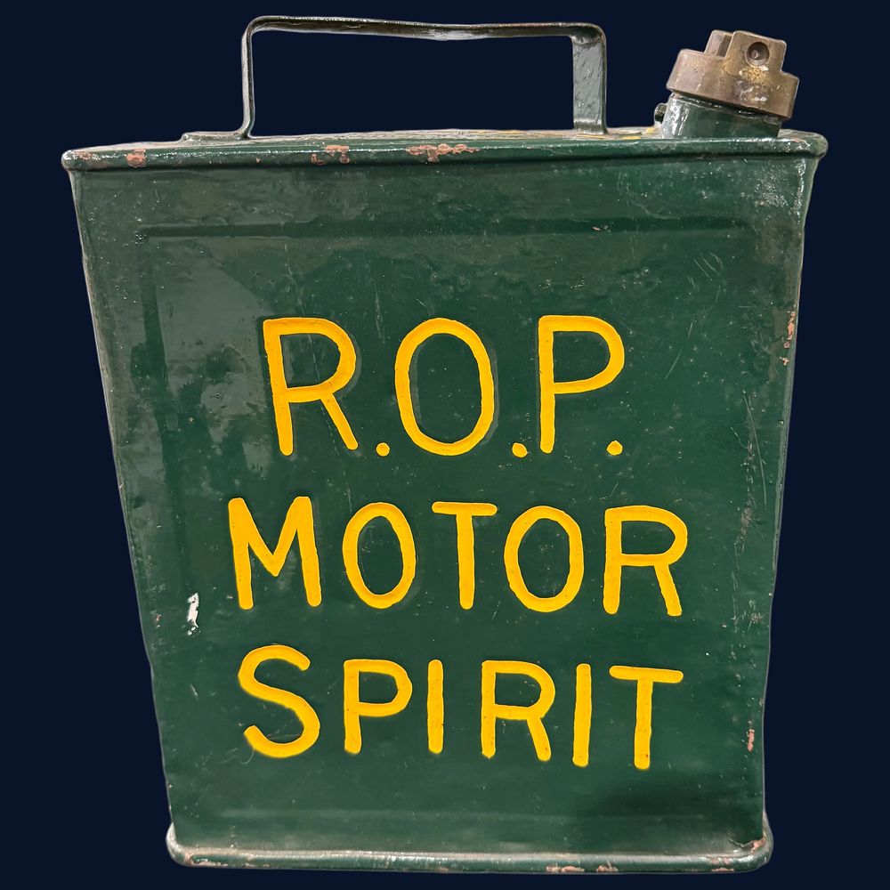 Lot 479: R.O.P. Motor Spirit Two-Gallon Petrol Can