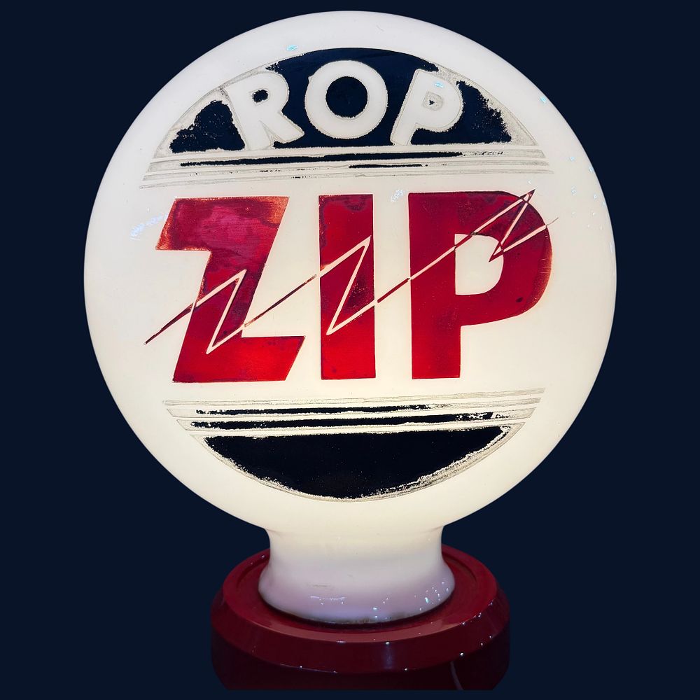 Lot 488: R.O.P. ZIP Petrol Pump Globe