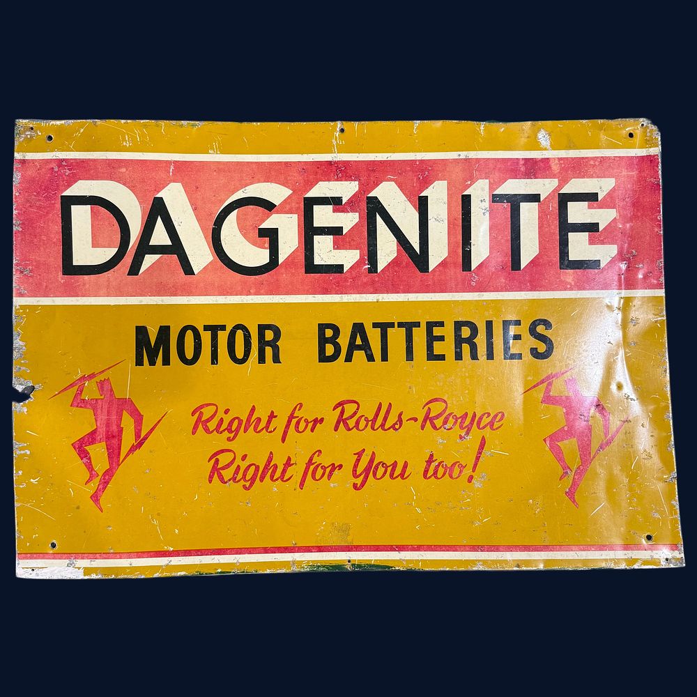 Lot 506: Dagenite Motor Batteries Metal Advertising Sign