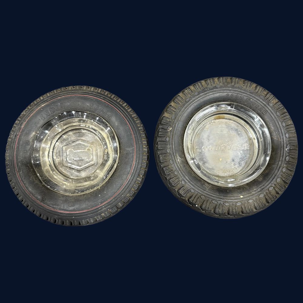 Lot 529: A Pair of India Tyres and Goodyear Advertising Tyre Ashtrays