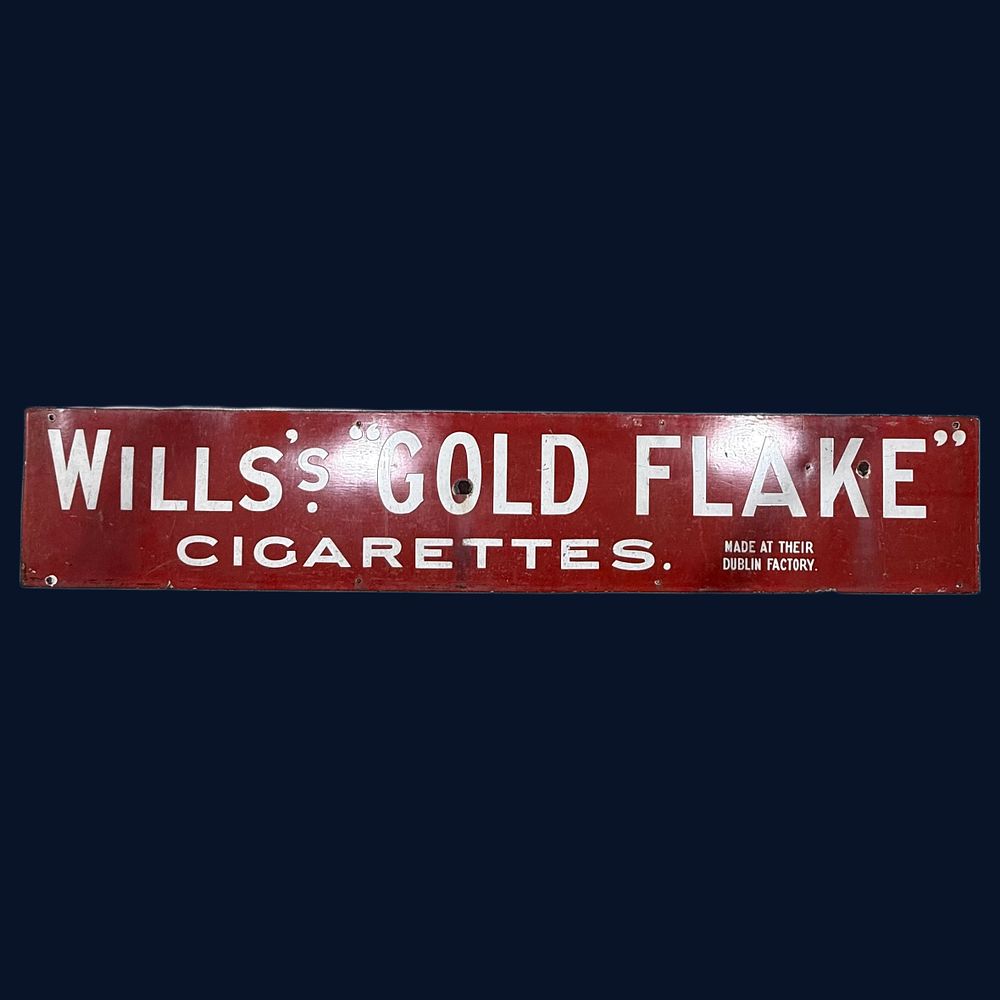 Lot 554: Wills's Gold Flake Cigarettes Enamel Advertising Sign