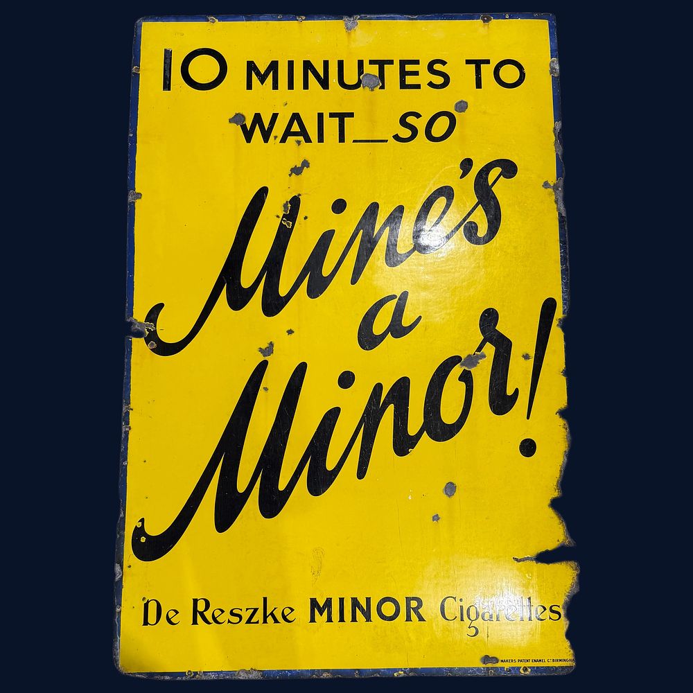 Lot 555: De Reszke Minor Cigarettes Enamel Advertising Sign