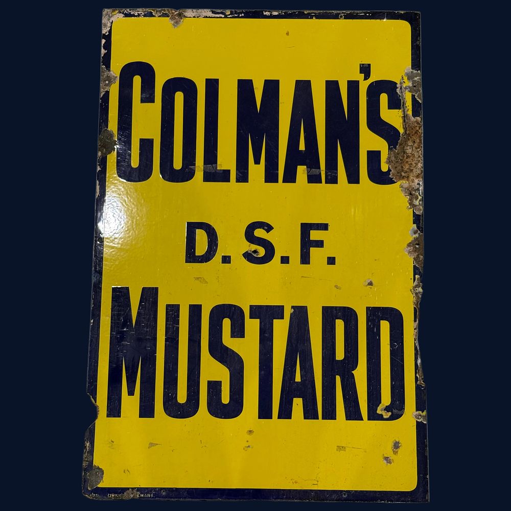 Lot 559: Colman's Mustard Enamel Advertising Sign