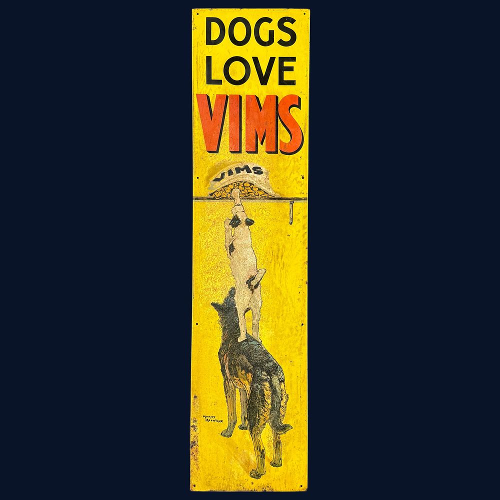 Lot 563: Vims Dog Food Tin Advertising Sign
