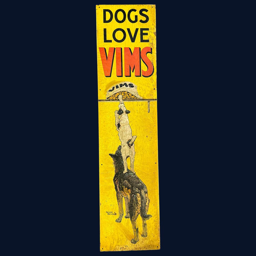 Lot 564: Vims Dog Food Tin Advertising Sign