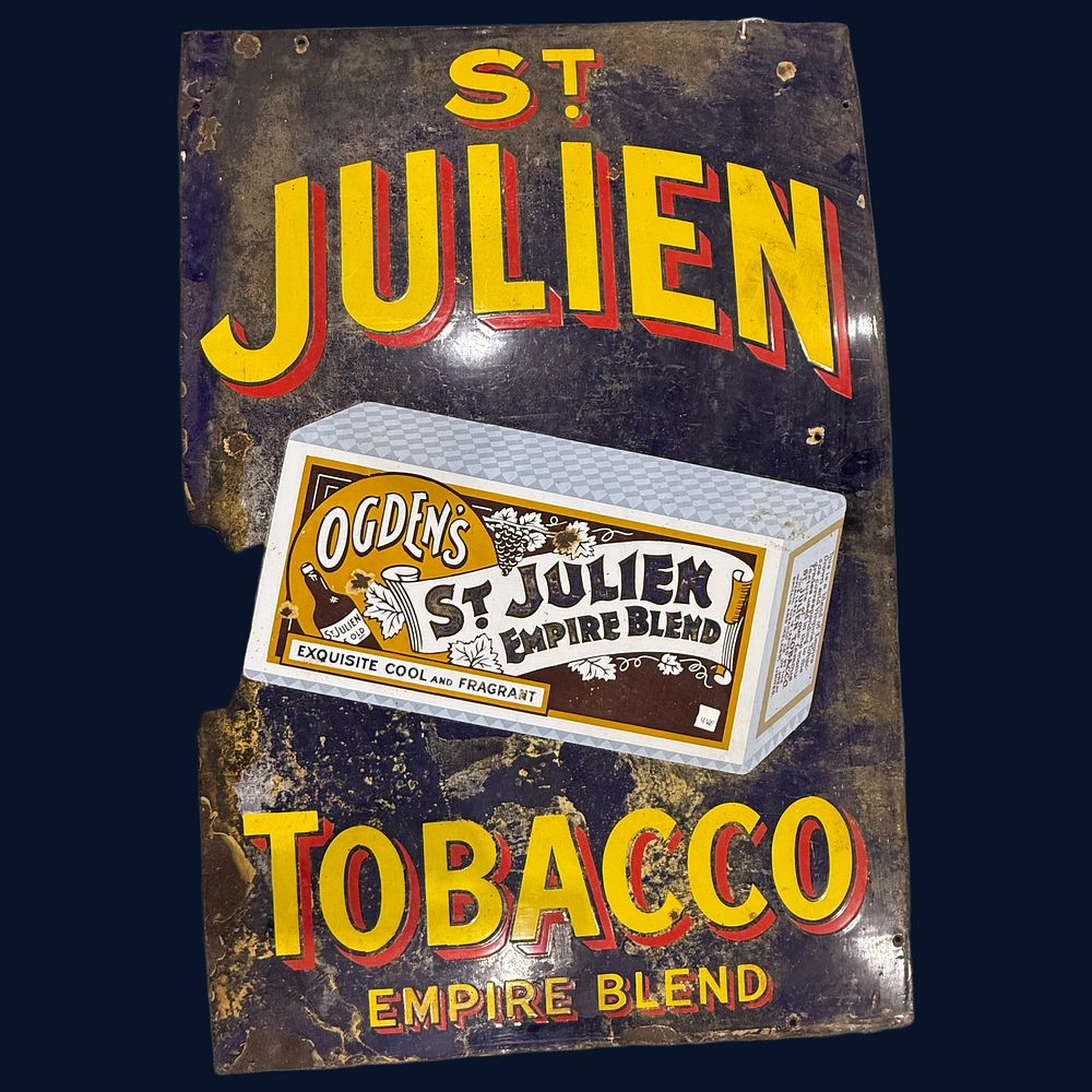 Lot 566: Ogden's St. Julien Tobacco Enamel Advertising Sign