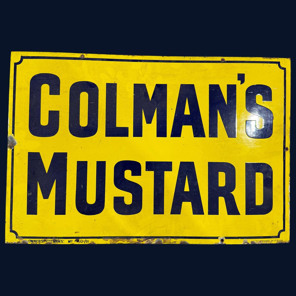 Lot 570: Colman's Mustard Enamel Advertising Sign