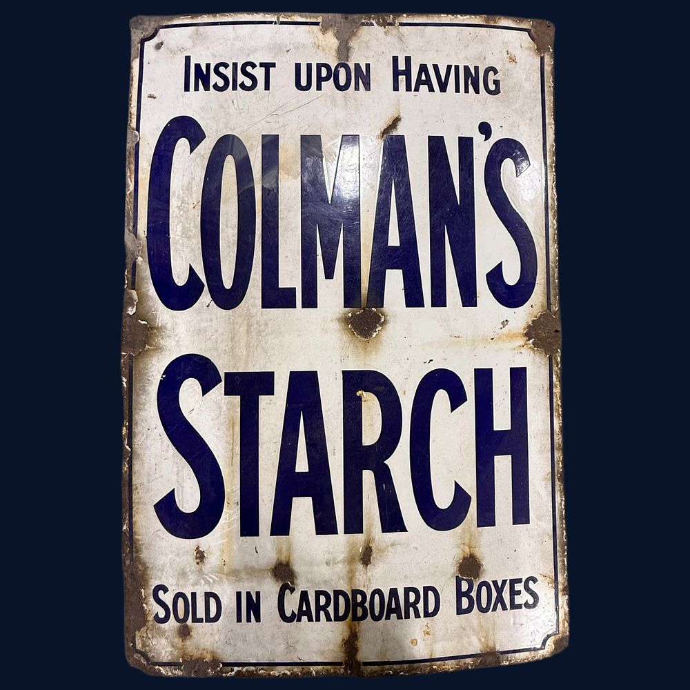 Lot 573: Colman's Starch Enamel Advertising Sign