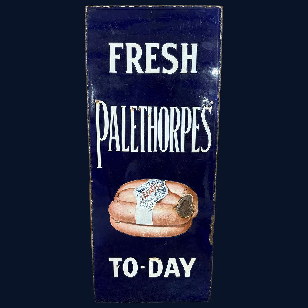 Lot 576: Palethorpes Sausages Enamel Advertising Sign