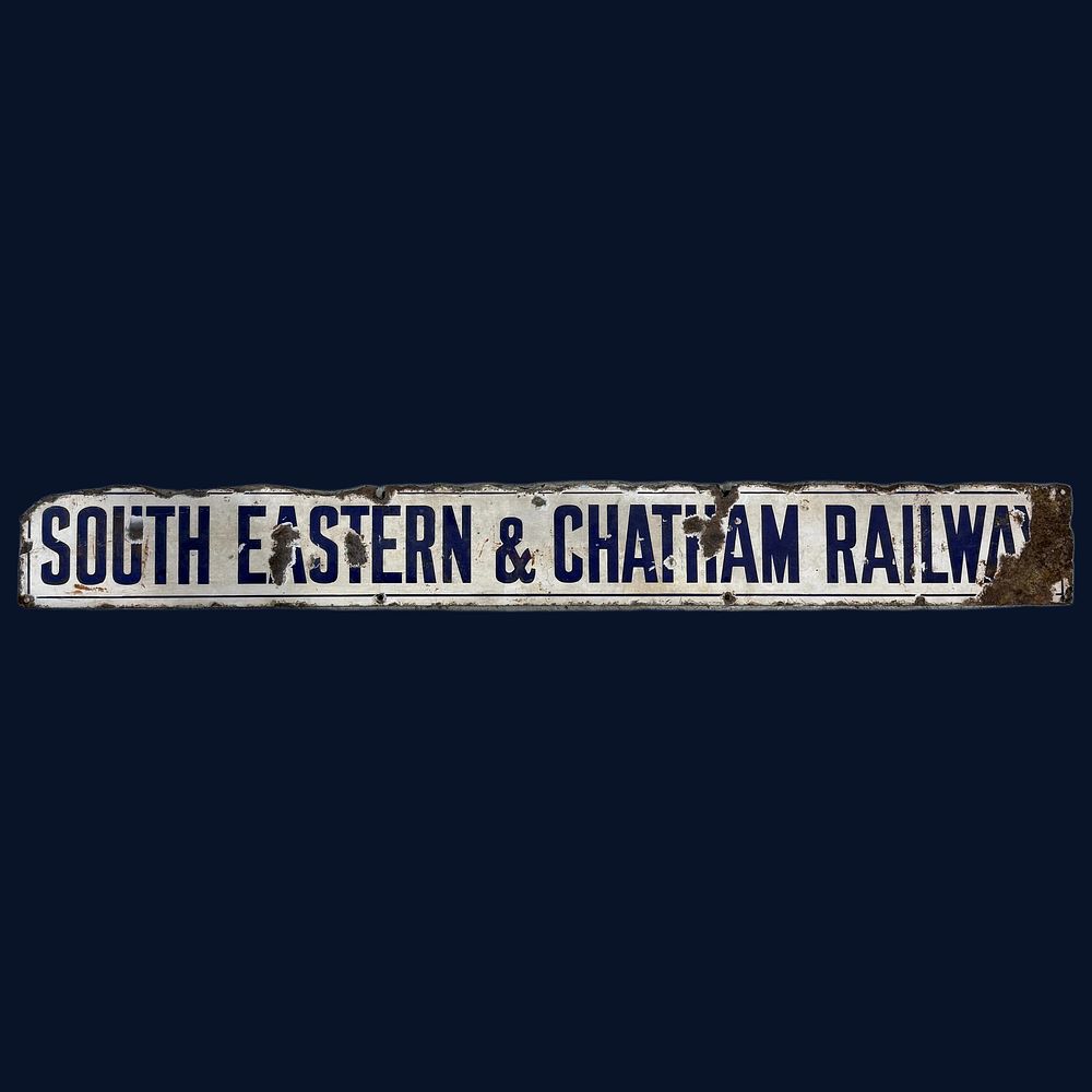 Lot 585: South Eastern & Chatham Railway Enamel Advertising Sign