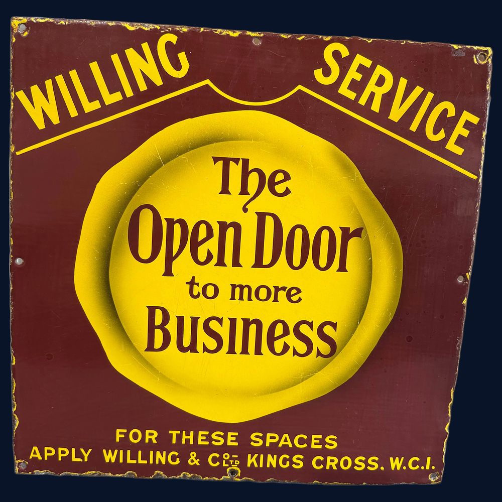 Lot 592: Willing & Co. Ltd. Enamel Advertising Sign