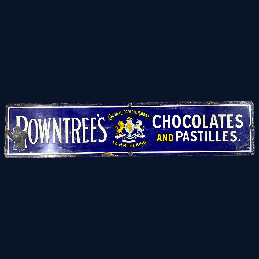 Lot 595: Rowntree's Chocolates and Pastilles Enamel Advertising Sign