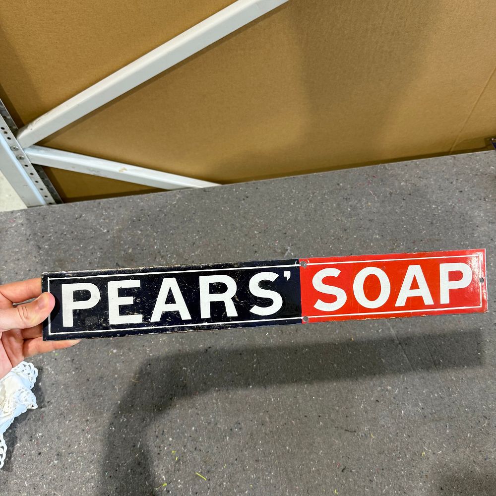 Lot 596: Pears' Soap Enamel Advertising Sign