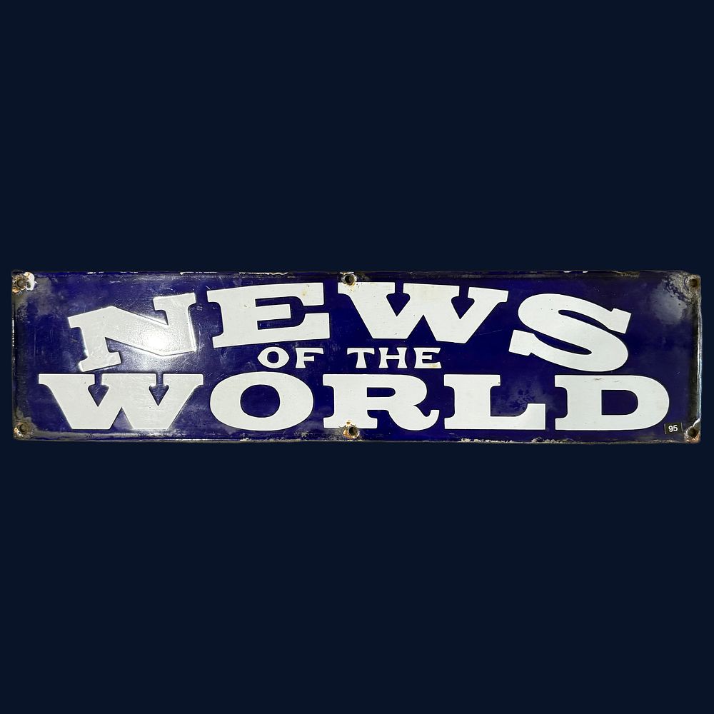 Lot 598: News of the World Enamel Advertising Sign