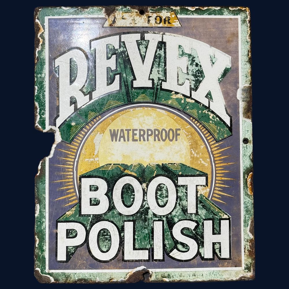 Lot 604: Revex Boot Polish Enamel Advertising Sign