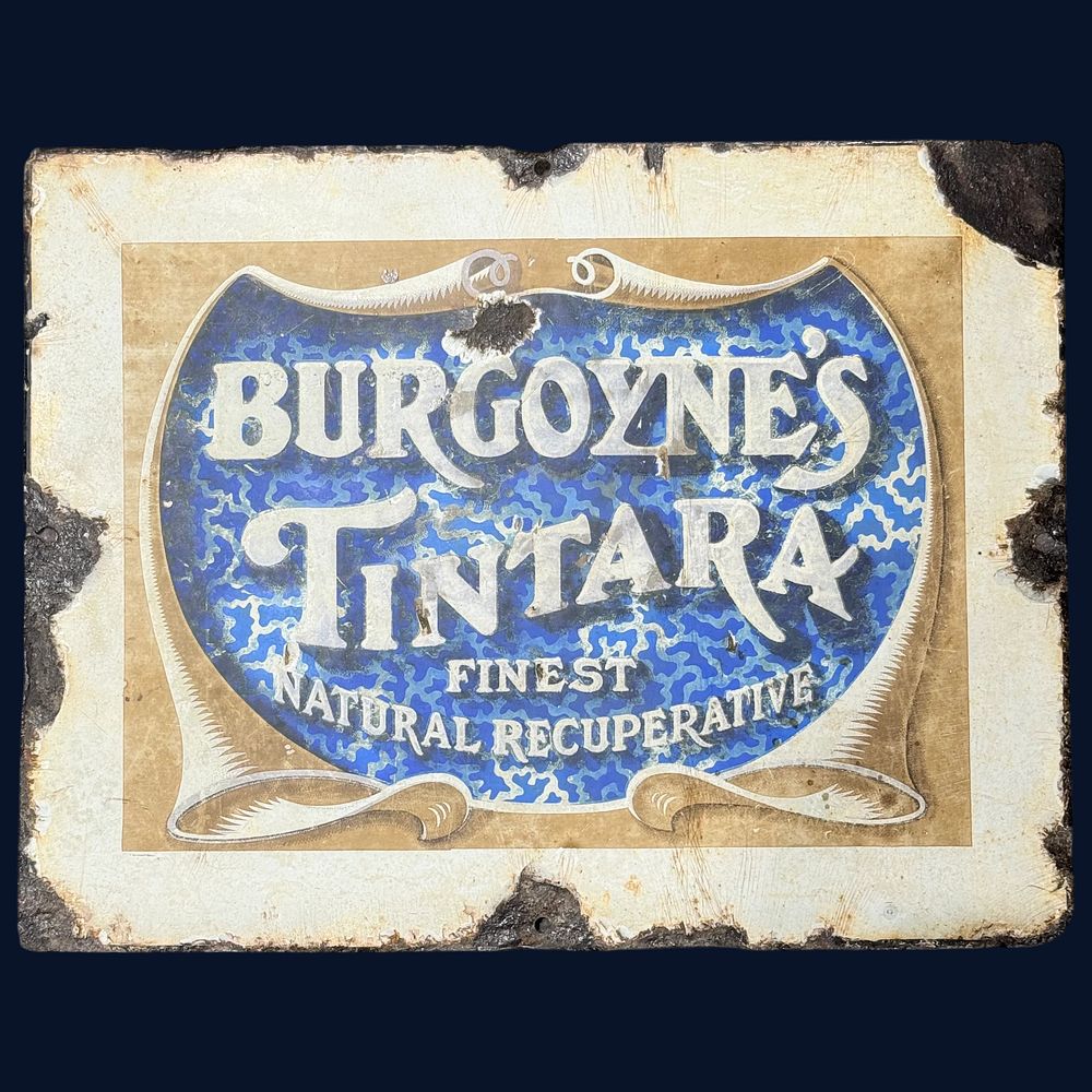 Lot 613: Burgoyne's Tintara Enamel Advertising Sign