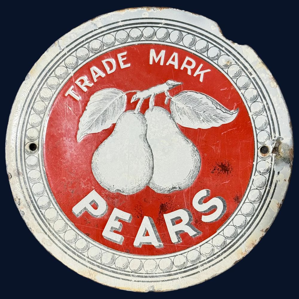 Lot 615: Pears Enamel Advertising Sign