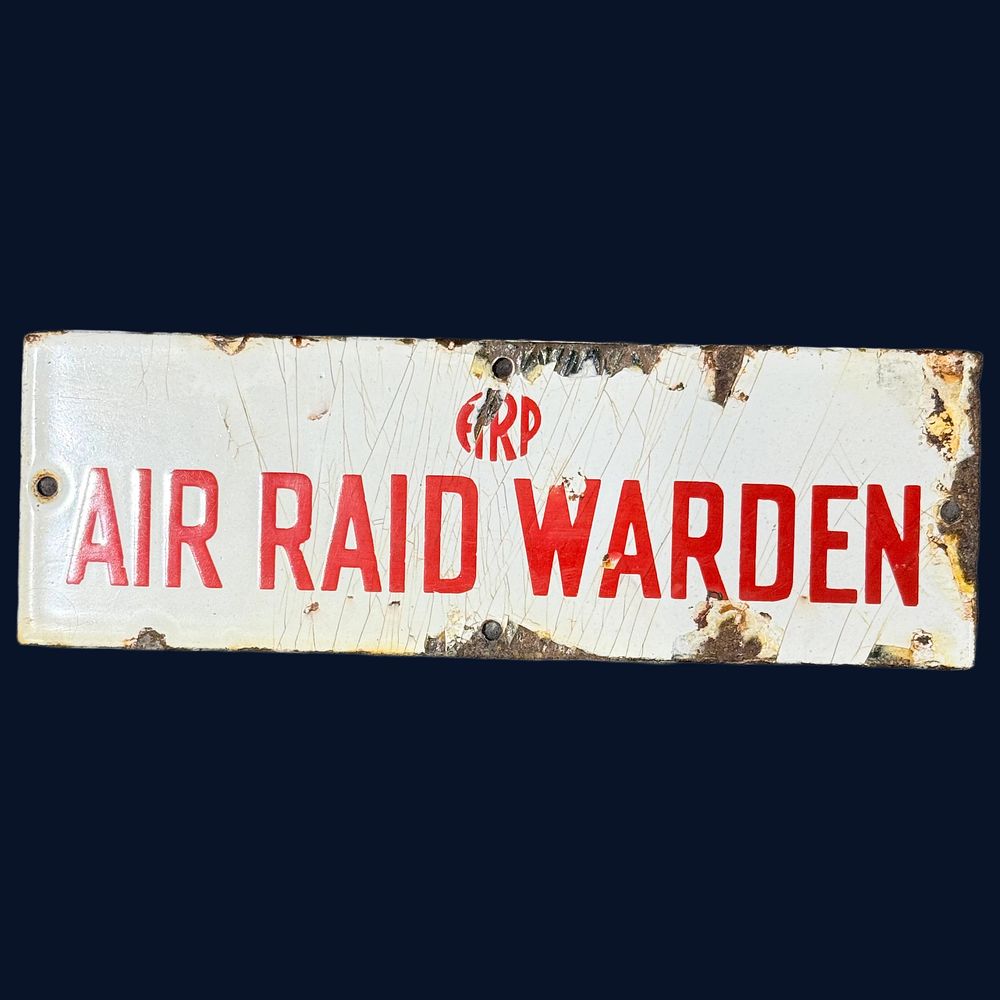 Lot 618: ARP Air Raid Warden Enamel Sign