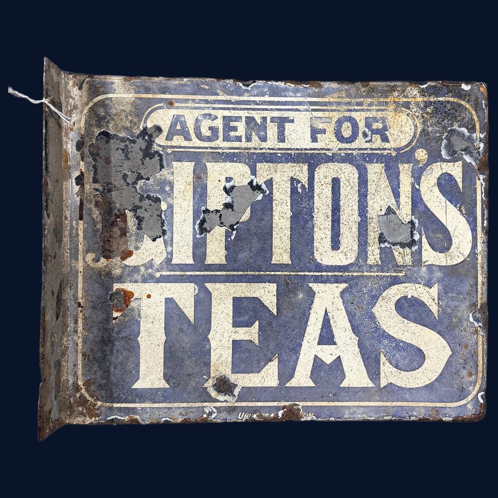 Lot 626: Lipton's Teas Flanged Enamel Advertising Sign