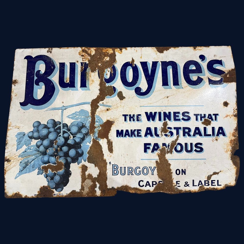 Lot 628: Burgoyne's Australian Wines Enamel Advertising Sign