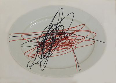 Roberto Crippa, Spirale, 1970 - Roberto Crippa, Olio su ceramica, 33x45 cm, Spirale, 1970; Pezzo 