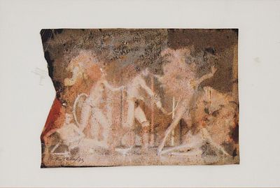 Mimmo Rotella, Il balletto, 1973 - Mimmo Rotella, Effa&ccedil;age su carta, 14x21 cm, Il balletto 