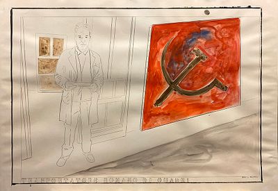 Franco Angeli, Trasportatore romano di quadri, Primi anni '70 - Franco Angeli, Tecnica mista su 