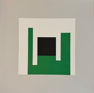 Bruno Munari, Negativo - Positivo, 1996 - Bruno Munari, Acrilico e collage, 50x50 cm, Negativo - 