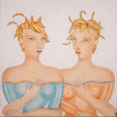 Luca Alinari, Senza titolo - Luca Alinari, Tecnica mista su tavola, 60x60 cm, Senza titolo; 